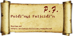 Polányi Felicián névjegykártya